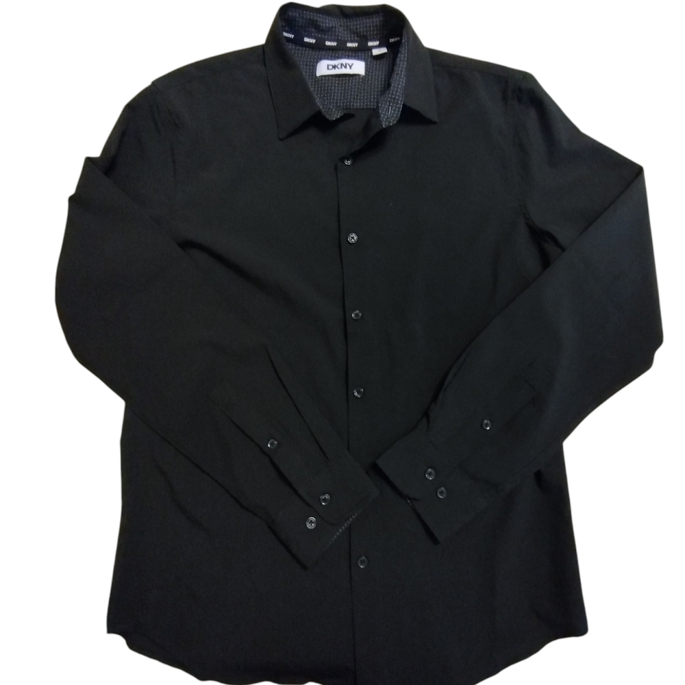 EUC DKNY Women's Black Dress Shirt Blouse Classic Sleek Small Professional - Picture 4 of 8